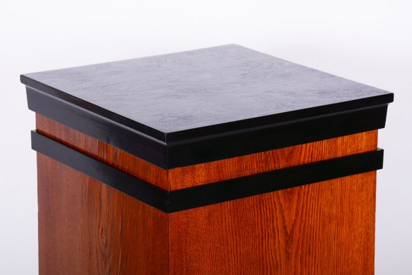 Art Deco Pedestal in Beech and Oak Veneer, Former Czechoslovakia, 1920s-WHY-1790750