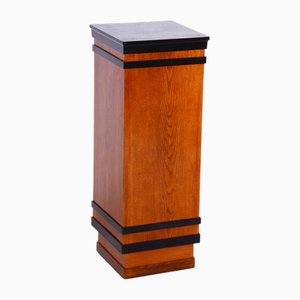 Art Deco Pedestal in Beech and Oak Veneer, Former Czechoslovakia, 1920s-WHY-1790750