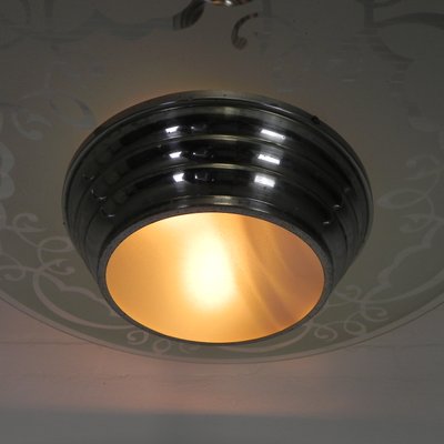 Art Deco Pendant Lamp with Glass Disc, 1930s-TL-2027076