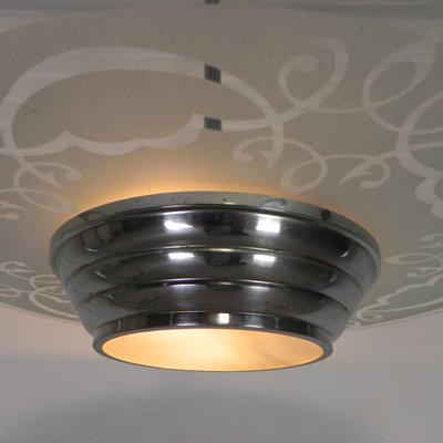 Art Deco Pendant Lamp with Glass Disc, 1930s-TL-2027076