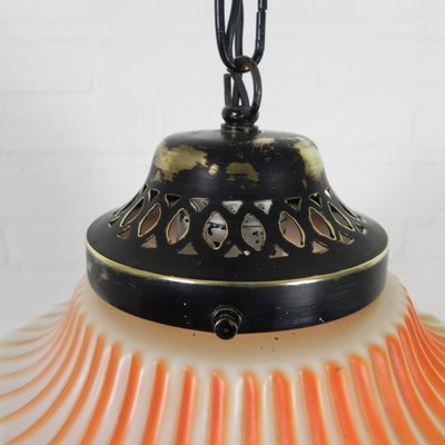 Art Deco Pendant Lamp with Glass Shade with Nature Scenes, 1930s-TL-2034829