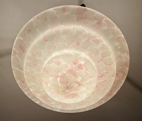 Art Deco Pendant Light in Pink Purple White Glass, 1930s-GUT-2036087