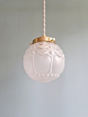 Art Deco Pendant Light in Satin Glass, 1930s-FAX-2020014