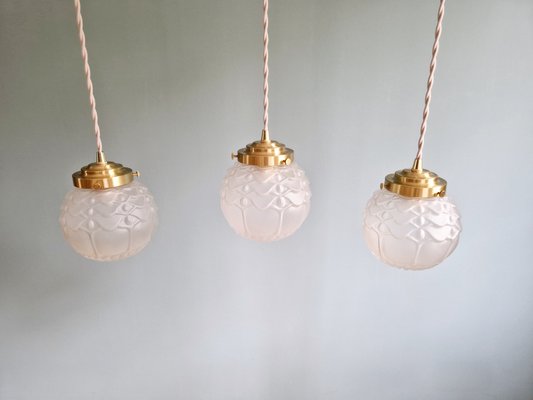 Art Deco Pendant Light in Satin Glass, 1930s-FAX-2020014