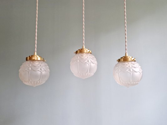 Art Deco Pendant Light in Satin Glass, 1930s-FAX-2020014