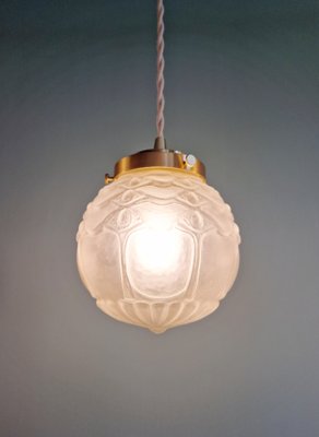 Art Deco Pendant Light in Satin Glass, 1930s-FAX-2020014