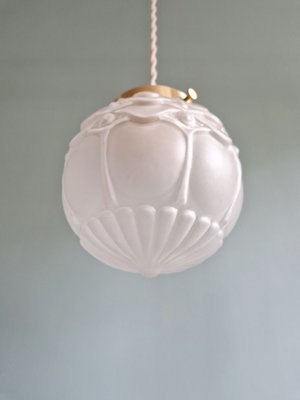 Art Deco Pendant Light in Satin Glass, 1930s-FAX-2020014