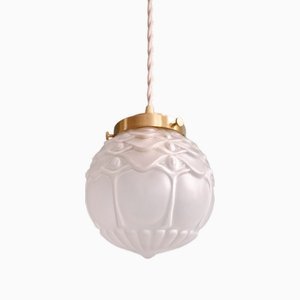 Art Deco Pendant Light in Satin Glass, 1930s-FAX-2020014