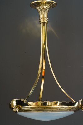 Art Deco Pendant Light with Palme Koenig Opaline Glass Shade, Vienna, 1920s-SPD-1751157