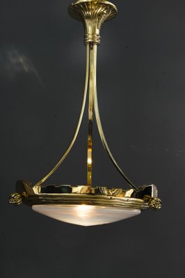 Art Deco Pendant Light with Palme Koenig Opaline Glass Shade, Vienna, 1920s-SPD-1751157