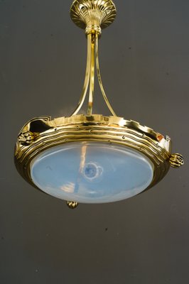 Art Deco Pendant Light with Palme Koenig Opaline Glass Shade, Vienna, 1920s-SPD-1751157