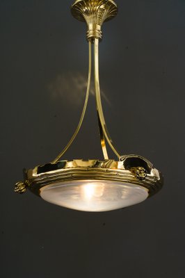 Art Deco Pendant Light with Palme Koenig Opaline Glass Shade, Vienna, 1920s-SPD-1751157