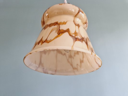 Art Deco Pendant Lights in Marbled Opaline Glass, 1920s, Set of 2-FAX-2033798