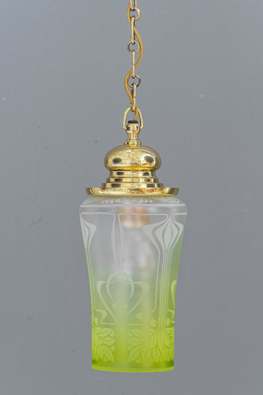 Art Deco Pendant with Original Antique Glass, Vienna, 1920s