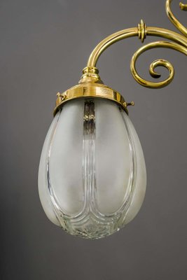 Art Deco Pendant with Original Glass Shades, Vienna, 1920s-SPD-1005456