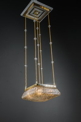 Art Deco Pendants with Cut Glass Shades, Vienna, Austria, 1920s, Set of 2-SPD-1768732