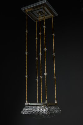 Art Deco Pendants with Cut Glass Shades, Vienna, Austria, 1920s, Set of 2-SPD-1768732