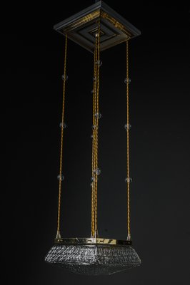 Art Deco Pendants with Cut Glass Shades, Vienna, Austria, 1920s, Set of 2-SPD-1768732