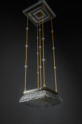 Art Deco Pendants with Cut Glass Shades, Vienna, Austria, 1920s, Set of 2-SPD-1768732