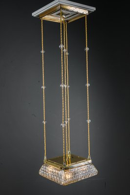 Art Deco Pendants with Cut Glass Shades, Vienna, Austria, 1920s, Set of 2-SPD-1768732