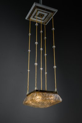 Art Deco Pendants with Cut Glass Shades, Vienna, Austria, 1920s, Set of 2-SPD-1768732