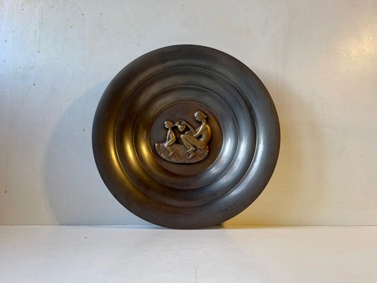 Art Deco Pewter and Bronze Bowl by N. Dam Ravn, 1940s-LCR-1091809