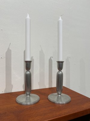 Art Deco Pewter Candle Holders by Just Andersen, 1930s, Set of 2-WIX-1752421