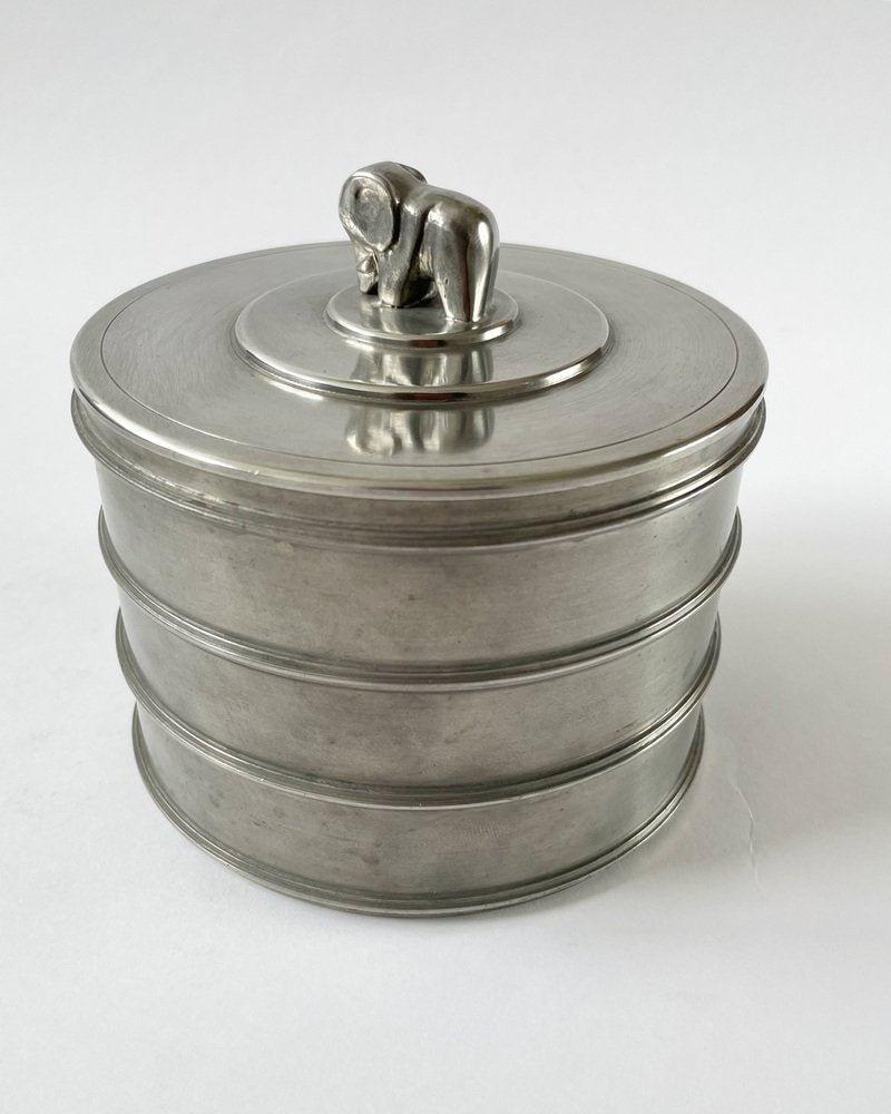 Art Deco Pewter Jar by Sylvia Stave for C. G. Hallberg, 1930s