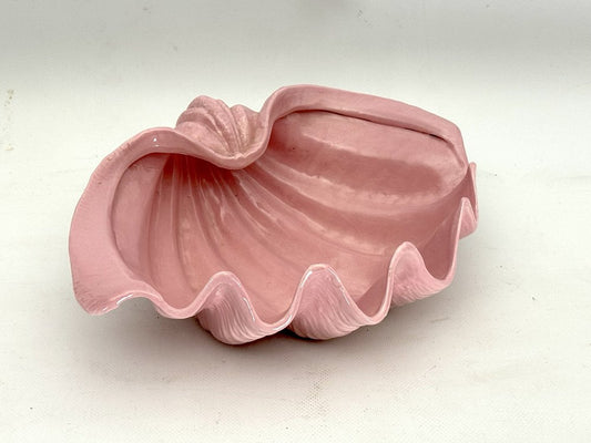 Art Deco Pink Ceramic Shell Bowl, 1930s