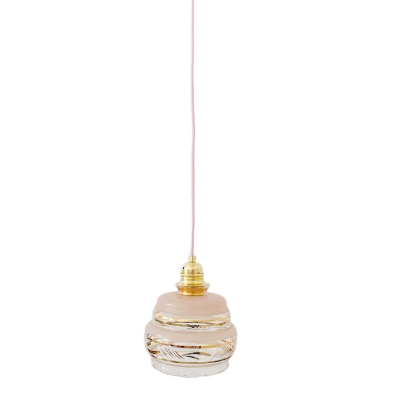 Art Deco Pink Glass Hanging Lamp, 1930s