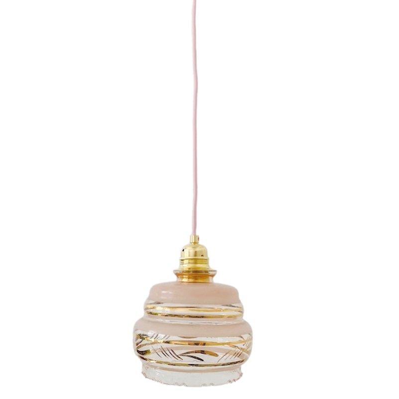 Art Deco Pink Glass Hanging Lamp, 1930s