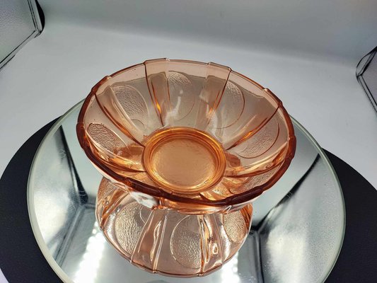 Art Deco Pink Glass Plate by Hortensja Glassworks, 1920s-CAQ-1811929