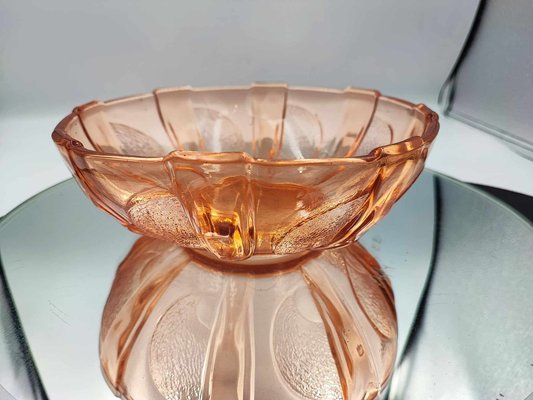 Art Deco Pink Glass Plate by Hortensja Glassworks, 1920s-CAQ-1811929