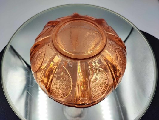 Art Deco Pink Glass Plate by Hortensja Glassworks, 1920s-CAQ-1811929