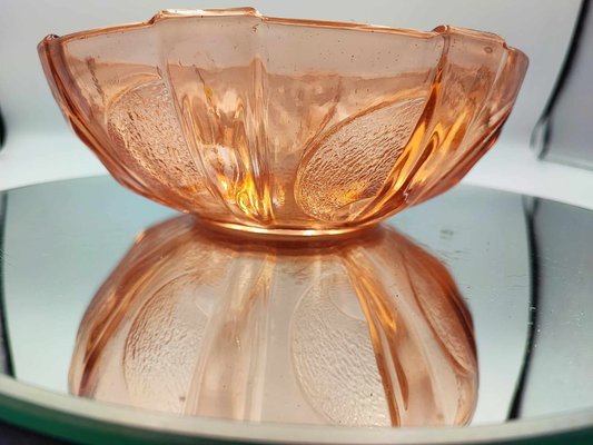 Art Deco Pink Glass Plate by Hortensja Glassworks, 1920s-CAQ-1811929