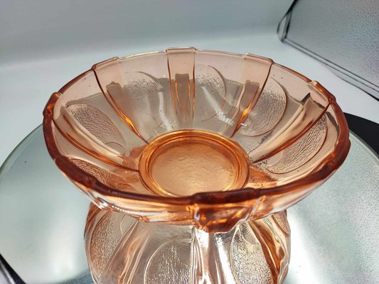 Art Deco Pink Glass Plate by Hortensja Glassworks, 1920s-CAQ-1811929