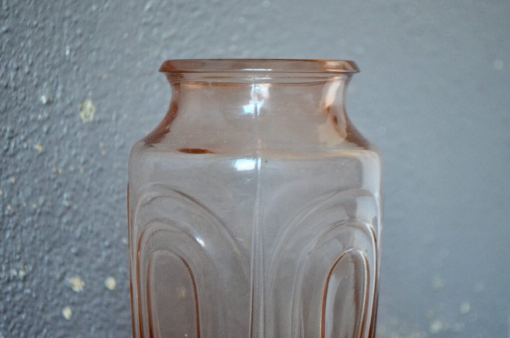 Art Deco Pink Glass Vase, 1940s