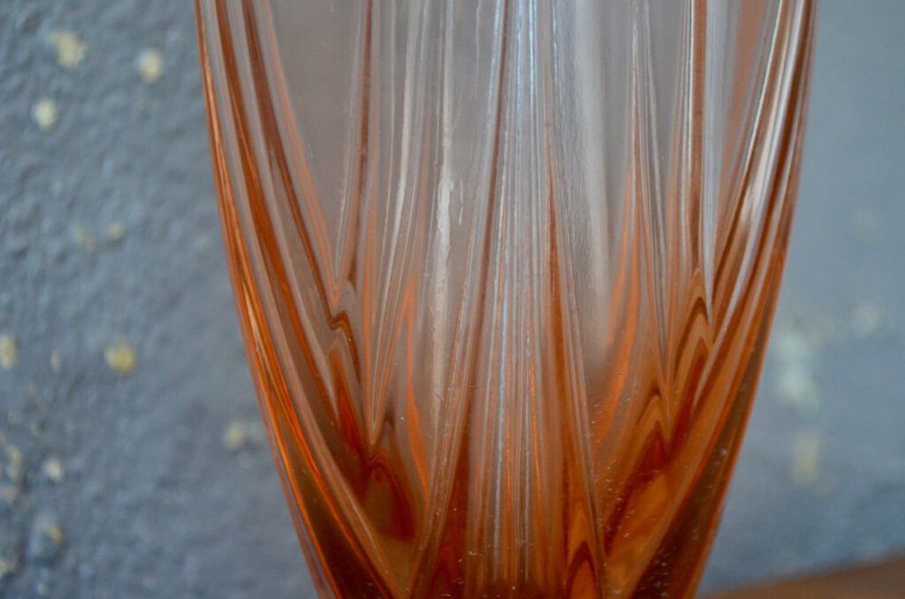 Art Deco Pink Glass Vase, 1940s