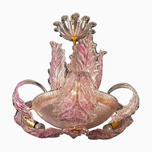 Art Deco Pink Ninfea Murano Glass Chandelier from Barovier, Italy, 1940-MBH-1052808