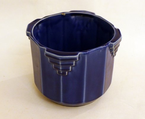 Art Deco Planter in Cobalt Blue Earthenware by De Bruyn, France, 1920s-RNR-2043353