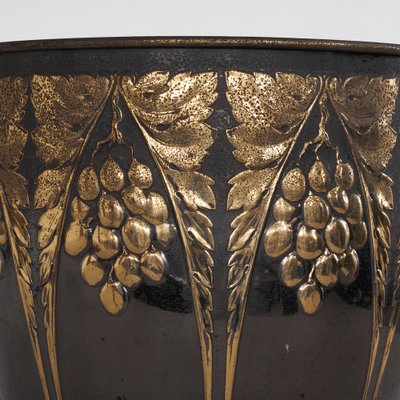 Art Deco Planters with Floral Decor, 1920s-1930s, Set of 2-LPQ-1750921