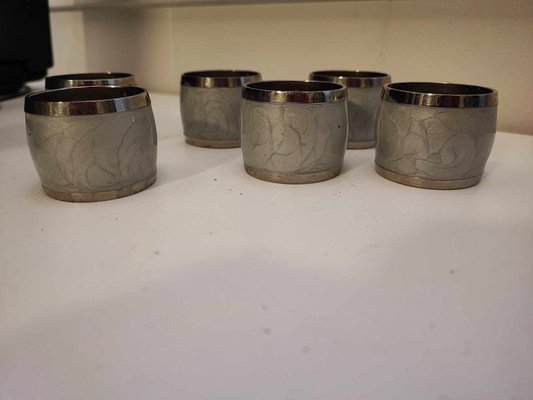 Art Deco Plated Napkin Holders, 1920s, Set of 6-CAQ-2036156