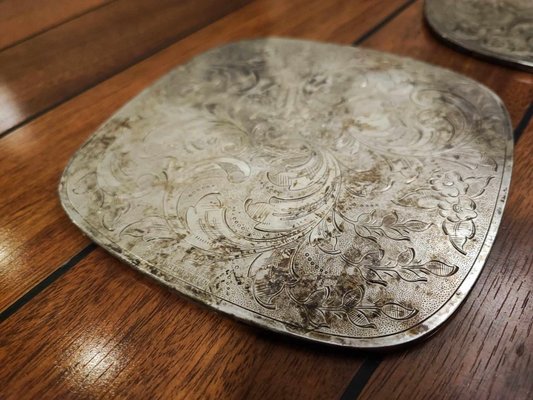 Art Deco Plated Table Mats, 1940s, Set of 4-CAQ-2033680