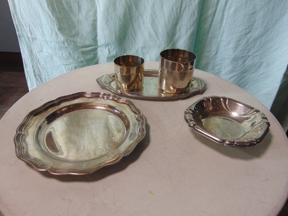 Art Deco Plates, 2 Trays, Plate, 2 Containers, Price for 5 Pieces, Set of 5