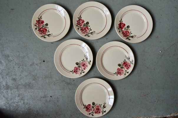 Art Deco Plates from Badonviller, France, 1940s, Set of 12-AIU-1431145