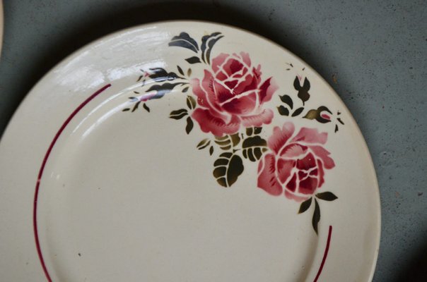 Art Deco Plates from Badonviller, France, 1940s, Set of 12-AIU-1431145