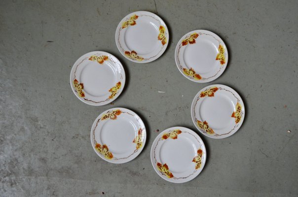 Art Deco Plates from Moulin Des Loups, 1950s, Set of 6-AIU-1399269