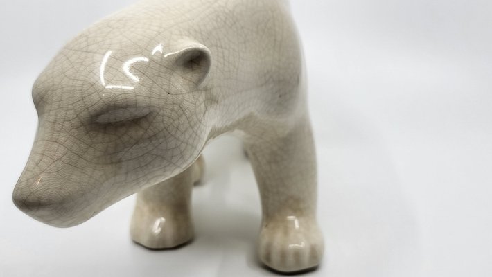 Art Deco Polar Bear in Ceramic from LV Ceram, 1930s-QCI-1706005