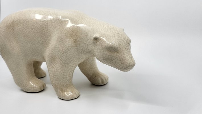 Art Deco Polar Bear in Ceramic from LV Ceram, 1930s-QCI-1706005