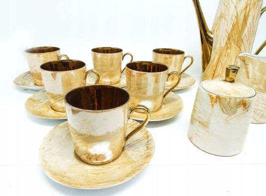 Art Deco Polish Coffee Set from Wałbrzych, 1970s, Set of 15